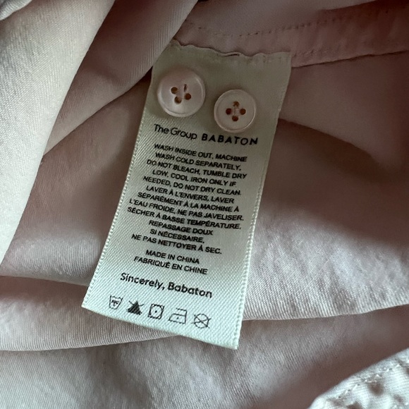 Aritzia Babaton Utility Button-Up Shirt - Size Small - Pink - Picture 6 of 8